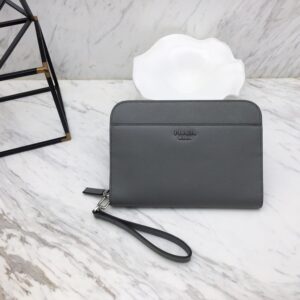 Replica Prada Saffiano New Pouch Grey