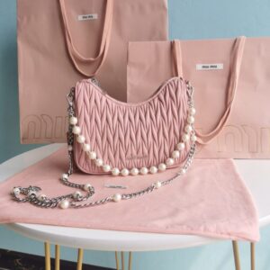 Replica Miu Miu Matelassé Pearl Pink