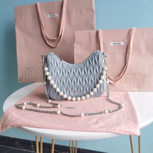 Replica Miu Miu Matelassé Pearl Blue