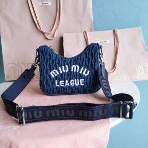 Replica Miu Miu Matelassé Denim Blue