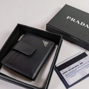 Replica Prada Saffiano Two Fold  Compact Wallet