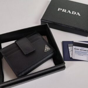 Replica Prada Saffiano Two Fold Wallet Silver