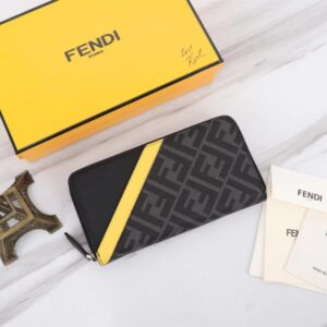 Replica Fendi FF Black Wallet
