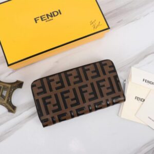 Replica Fendi FF Brown Wallet