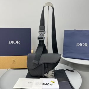 Replica Dior Saddle Bag  Full Black Calfskin