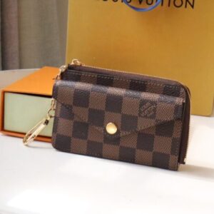 Replica Louis Vuitton Card Holder Recto Verso Grid Brown