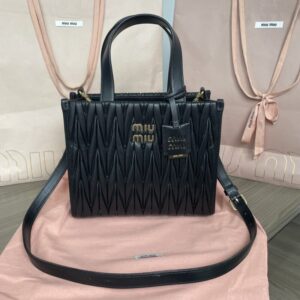 Replica Miu Miu Matelassé  Tote Black