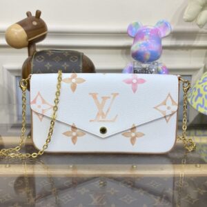Replica Louis Vuitton Felicie Pochette White Apricot