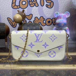 Replica Louis Vuitton Felicie Pochette White Purple-Top 1:1 Quality Replica