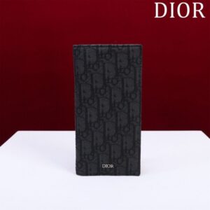 Replica Dior Long Jacquard Wallet Black