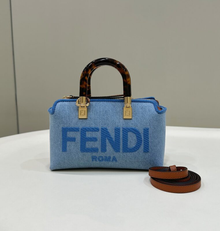a1-2-3 Replica Fendi By The Way Boston Blue Cotton