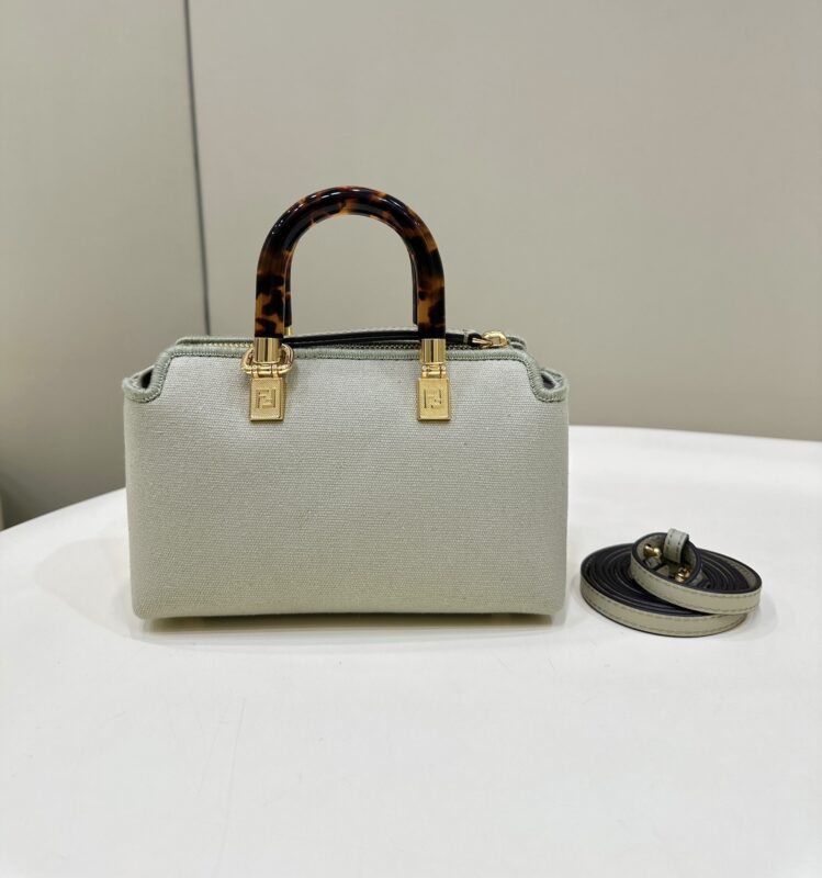a2-9 Replica Fendi By The Way Boston Beige Cotton - Image 2