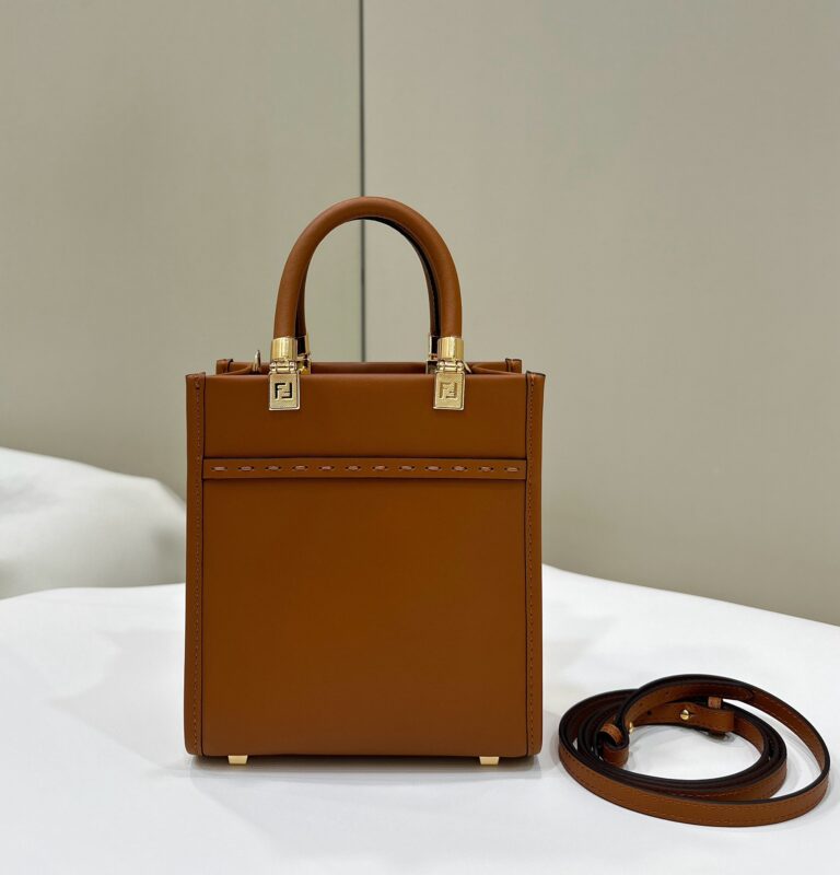 a3-1-18 Replica Fendi Mini Tote Brown - Image 3
