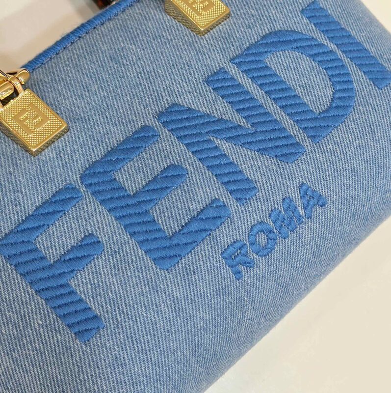 a4-2-3 Replica Fendi By The Way Boston Blue Cotton - Image 4