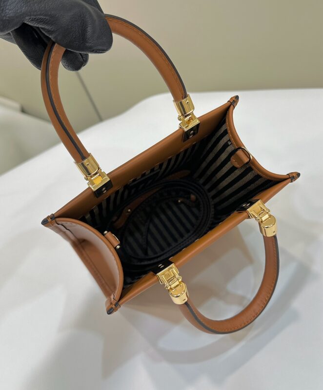 a9-1-16 Replica Fendi Mini Tote Brown - Image 9