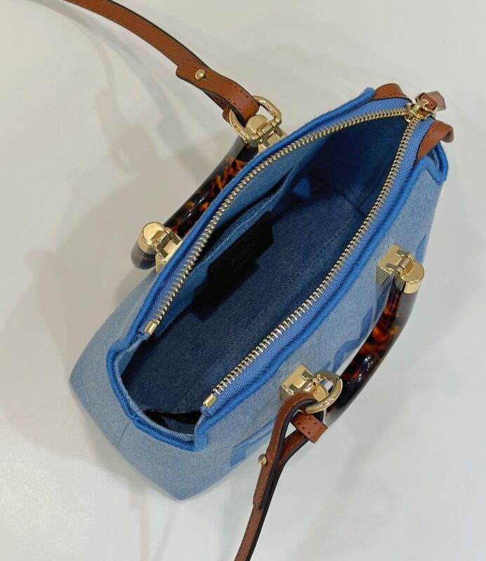a9-2-3 Replica Fendi By The Way Boston Blue Cotton - Image 9