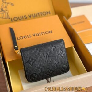 Replica Louis Vuitton Zipper Coin Purse Black