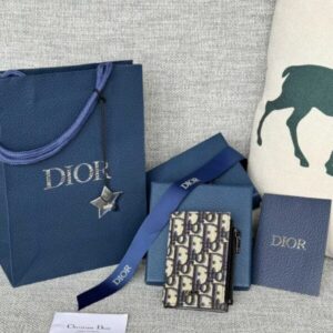 Replica Dior Zipper Card Holder White