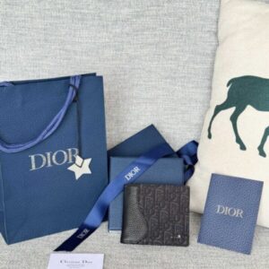 Replica Dior Jacquard Wallet Oblique Black