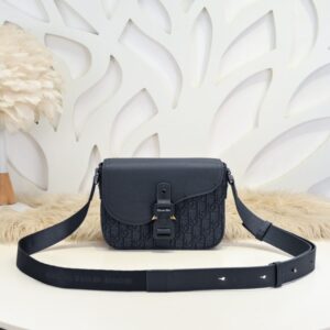 Replica Dior Saddle Messenger Bag Oblique Black