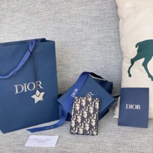 Replica Dior Bi Fold Card Holder Oblique White