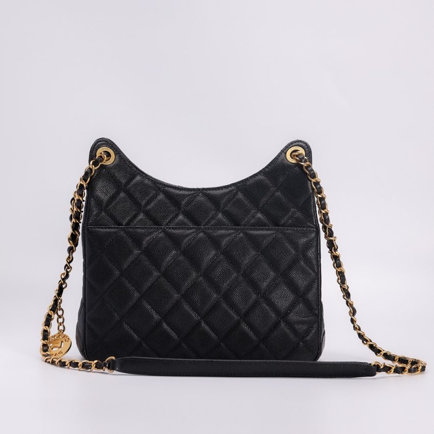 o_1h9faln2sf2u19jtrde13j8g5u7.jpeg Replica CHANEL Hobo Medium Black - Image 2