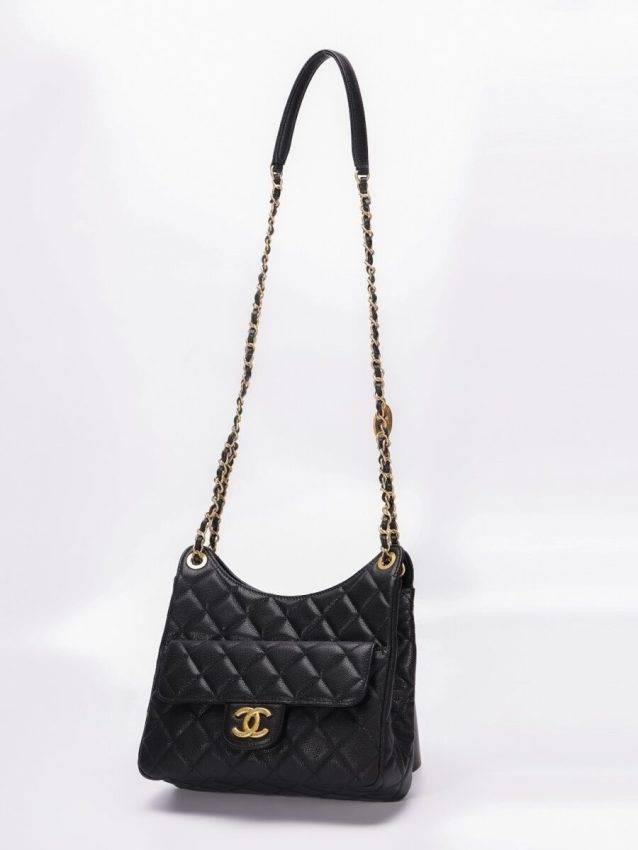 o_1h9fat9a3mgse21k8c1fml1t5v0.jpeg Replica CHANEL Hobo Medium Black - Image 5